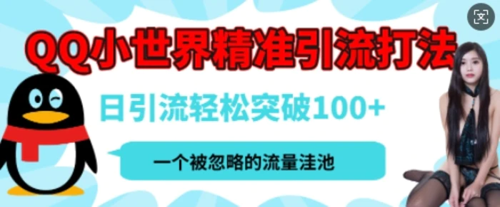 QQ私域引流平台，流量年轻且巨大，实操单日引流100+创业粉，月精准变现1W+| 网创圈