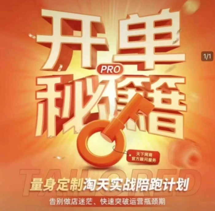 淘宝开单秘籍PRO，量身定制淘天实战陪跑计划，告别做店迷茫、快速突破运营瓶颈期| 网创圈