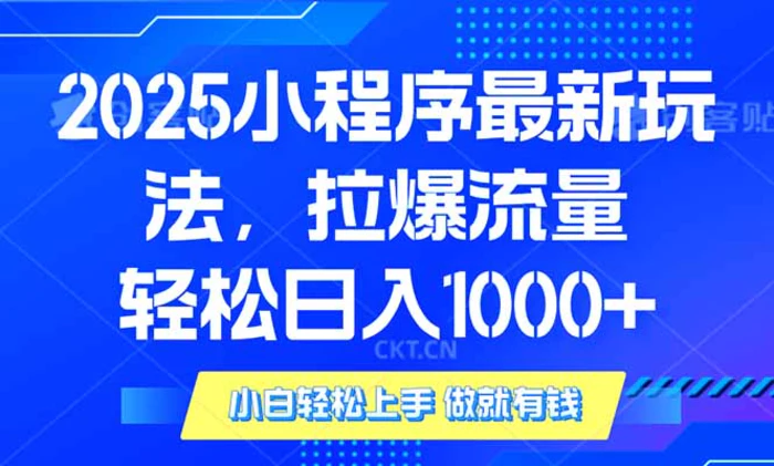 （14028期）2025年小程序最新玩法，流量直接拉爆，单日稳定变现1000+| 网创圈