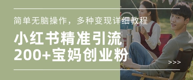 小红书混剪日引200+宝妈创业粉，简单无脑操作，多种变现详细教程| 网创圈