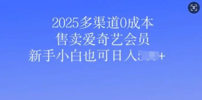 2025多渠道0成本售卖爱奇艺会员，新手小白也可日入多张| 网创圈