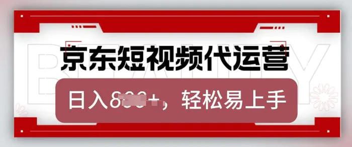 京东带货代运营，2025年翻身项目，只需上传视频，单月稳定变现8k【揭秘】| 网创圈