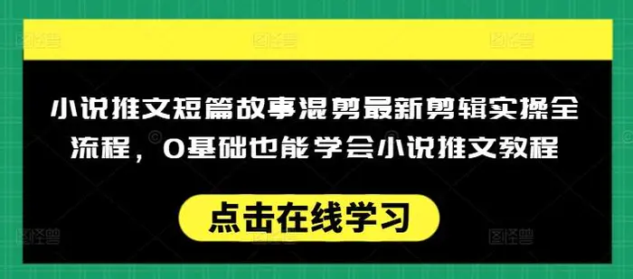 小说推文短篇故事混剪最新剪辑实操全流程，0基础也能学会小说推文教程，肯干多发日入多张| 网创圈