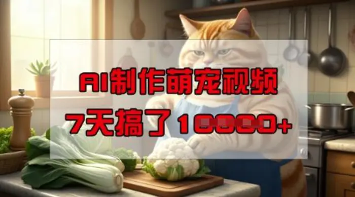 靠AI制作萌宠视频，操作简单门槛低，有手机就行，7天搞了1W| 网创圈