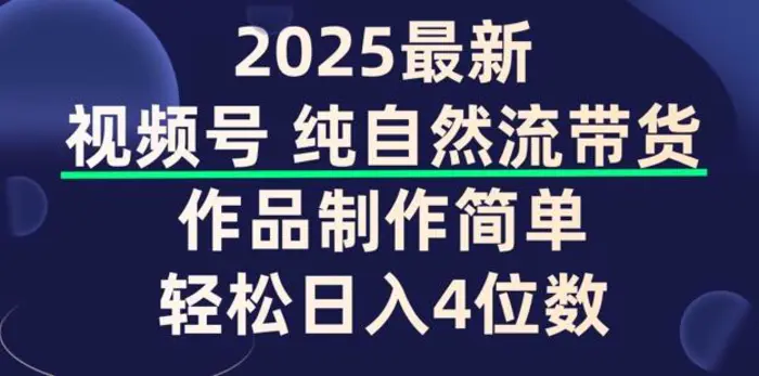 视频号纯自然流带货，作品制作简单，轻松日入4位数，保姆级教程| 网创圈