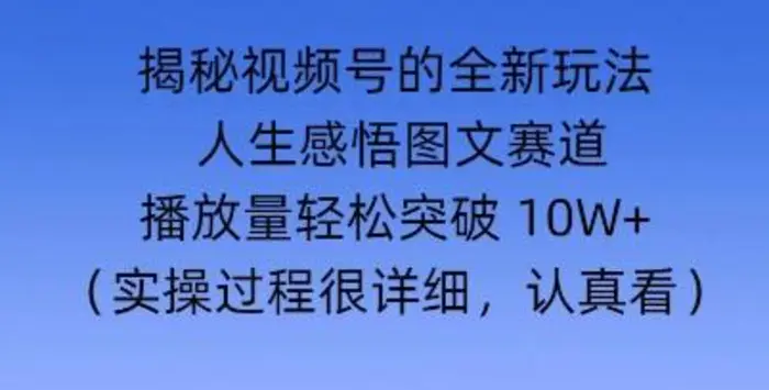 Deepseek和即梦结合，做一个【人生图文感悟】的视频号| 网创圈