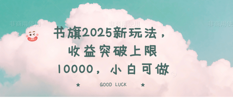 （14519期）书旗2025新玩法，收益突破上限10000，小白可做| 网创圈