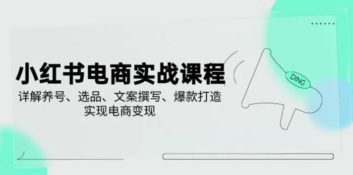 （14549期）小红书电商实战课程，详解养号、选品、文案撰写、爆款打造，实现电商变现| 网创圈