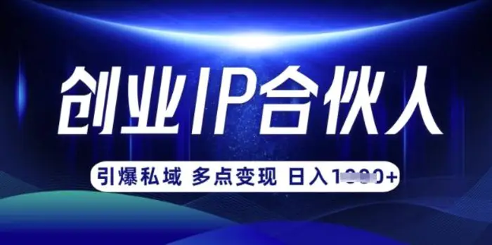云帆·创业ip合伙人打造3.0，从0到1教你做网创，实现月入过W| 网创圈