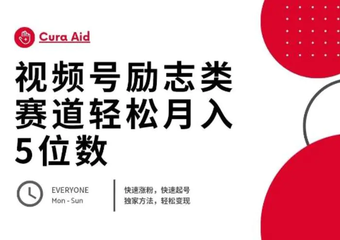 视频号励志类赛道快速涨粉500+，快速起号，轻松变现月入过W| 网创圈