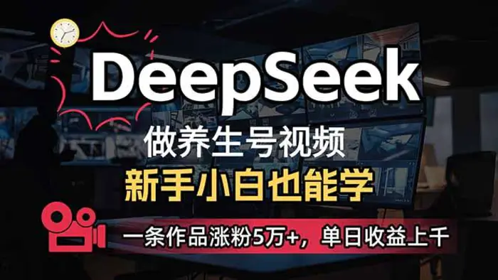 （14199期）小白用DeepSeek做养生号，一条作品涨粉5万+，单日收益上千| 网创圈