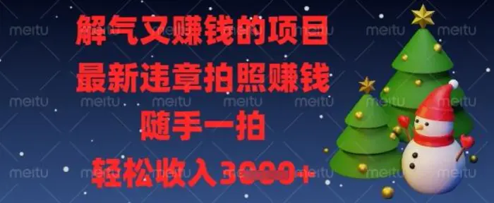 解气又挣钱的项目，最新违章拍照挣钱，随手一拍，轻松收入数张| 网创圈