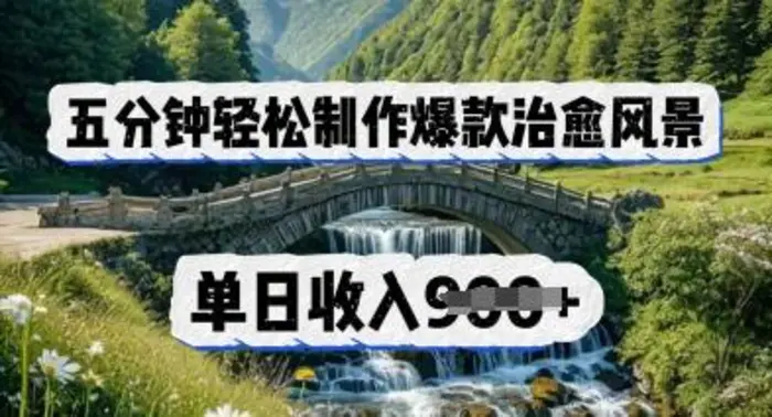 五分钟轻松制作爆款治愈风景，单日收入几张| 网创圈