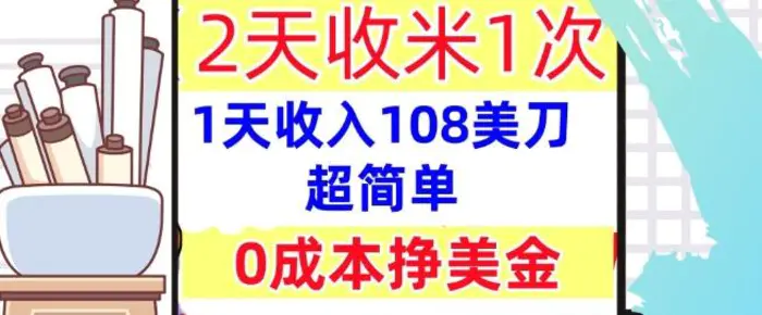 0成本挣美金，超简单，1天收入108刀，2天收米一次，实战教程，首次公开| 网创圈