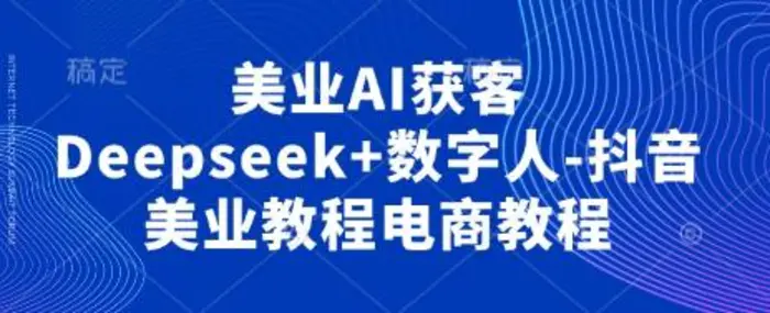 美业AI获客Deepseek+数字人-抖音美业教程电商教程| 网创圈