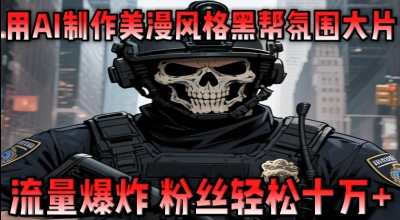 用AI制作美漫风格黑帮氛围大片，流量爆炸，粉丝轻松十W+| 网创圈