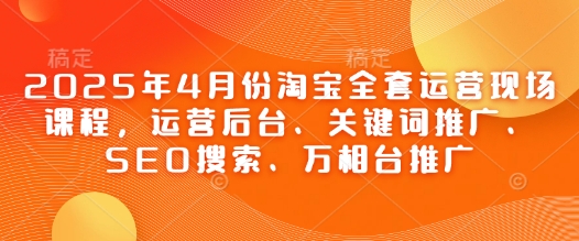 2025年4月份淘宝全套运营现场课程，运营后台、关键词推广、SEO搜索、万相台推广| 网创圈