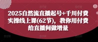 2025自然流直播起号+千川付费实操线上课(62节)，教你用付费给直播间做增量| 网创圈