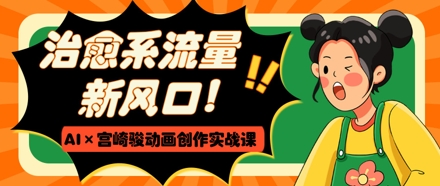 治愈系流量新风口，AI+宫崎骏动画创作实战课，从0到1打造爆款视频| 网创圈