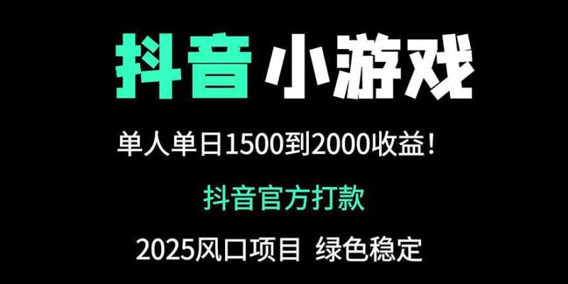 （14527期）抖音官方小游戏2025全网最新玩法，暴利赚钱项目，单机日入2000+| 网创圈