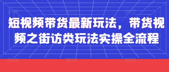 短视频带货最新玩法，带货视频之街访类玩法实操全流程| 网创圈
