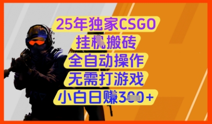 25年独家CSGO挂G搬砖，全自动操作，无需打游戏，小白日入3张+| 网创圈