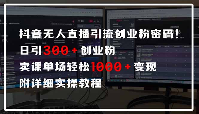 （14564期）抖音无人直播引流密码！日引300+创业粉 单场轻松1000+变现 附详细实操教程| 网创圈