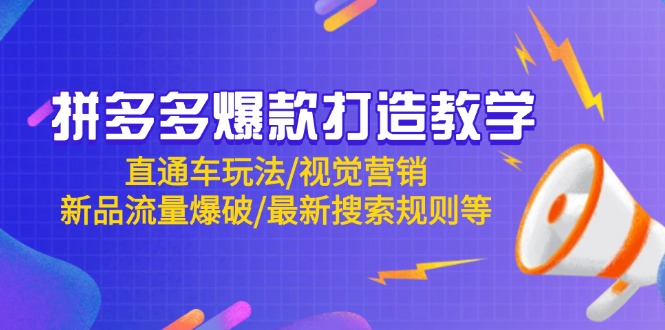 （14681期）拼多多爆款打造教学：直通车玩法/视觉营销/新品流量爆破/最新搜索规则等| 网创圈