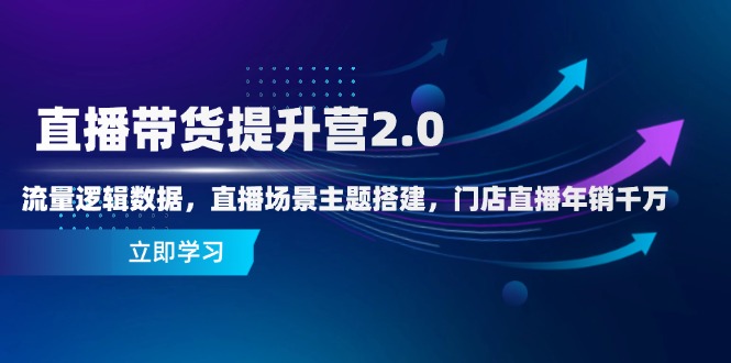 （14694期）直播带货提升营2.0：流量逻辑数据，直播场景主题搭建，门店直播年销千万| 网创圈