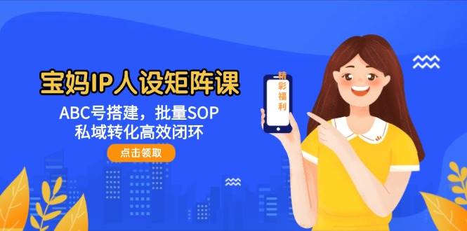 宝妈IP人设矩阵课：ABC号搭建，批量SOP，私域转化高效闭环| 网创圈