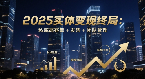 2025实体变现终局：私域高客单+发售+团队管理| 网创圈