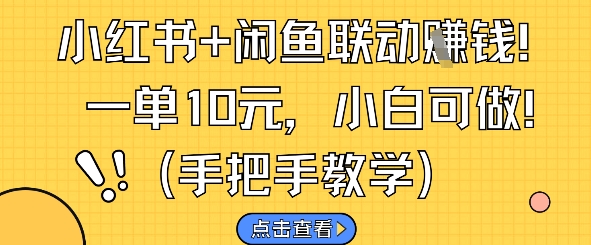 小红书+闲鱼联动挣钱，一单10元，小白可做| 网创圈