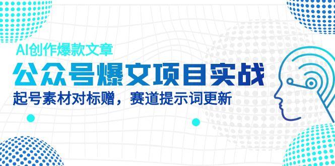 （14709期）公众号爆文项目实战，AI创作爆款文章，起号素材对标赠（附赛道AI提示词）| 网创圈