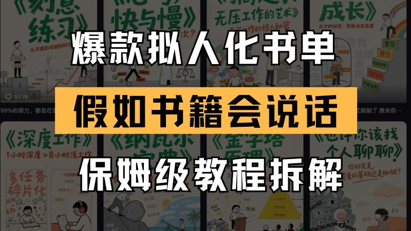 最新爆款拟人化书单玩法 假如书籍会说话 保姆级教程| 网创圈