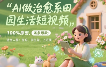 AI做治愈系田园生活短视频，100%原创，条条爆款，无脑矩阵， 适合小白| 网创圈
