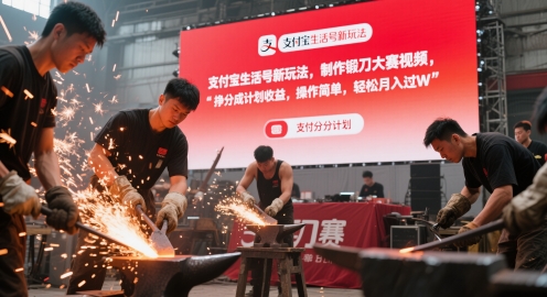 支付宝生活号新玩法，制作锻刀大赛视频，挣分成计划收益，操作简单，轻松月入过W| 网创圈