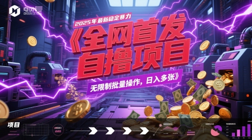全网首发，2025年最新稳定暴力全自动自撸项目，无限制批量操作，日入多张| 网创圈