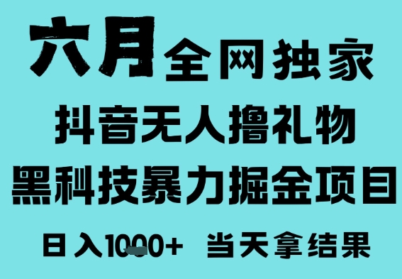 25年6月高爆抖音无人直播最新撸音浪掘金项目，门槛低小白可做，无脑日入1k，可矩阵放大| 网创圈