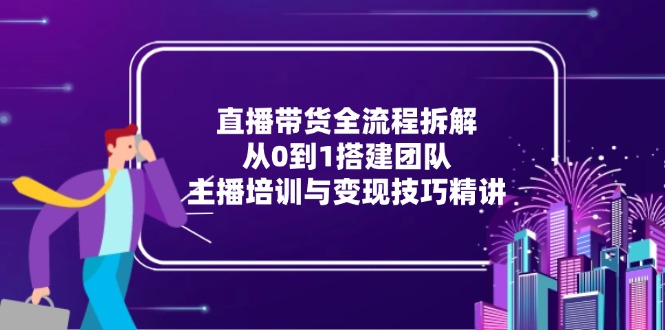 （15004期）直播带货全流程拆解：从0到1搭建团队，主播培训与变现技巧精讲| 网创圈