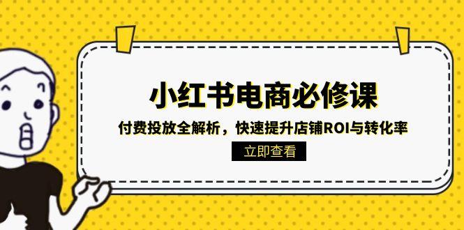 小红书电商必修课：付费投放全解析，快速提升店铺ROI与转化率| 网创圈