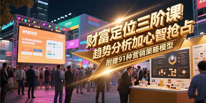 财富定位三阶课，趋势分析加心智抢占，附赠91种营销策略模型| 网创圈