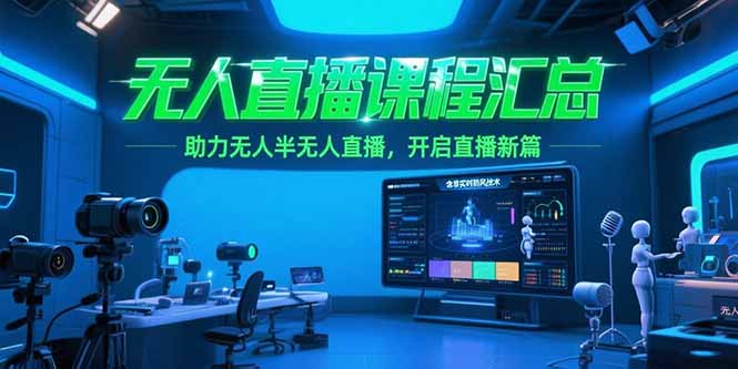 无人直播课程汇总，含非实时防风技术，助力无人半无人直播，开启直播新篇| 网创圈