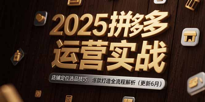 2025拼多多运营实战：店铺定位选品技巧，爆款打造全流程解析(更新6月| 网创圈