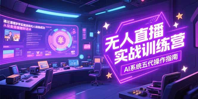 无人直播实操训练营，从设备搭建到话术，AI系统五代操作指南(7月更新| 网创圈