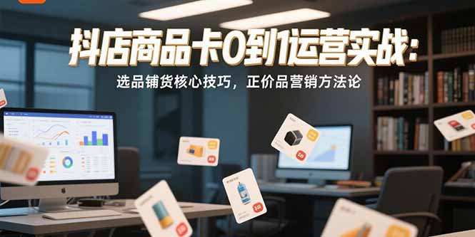 抖店商品卡0到1运营实战：选品铺货核心技巧，正价品营销方法论| 网创圈