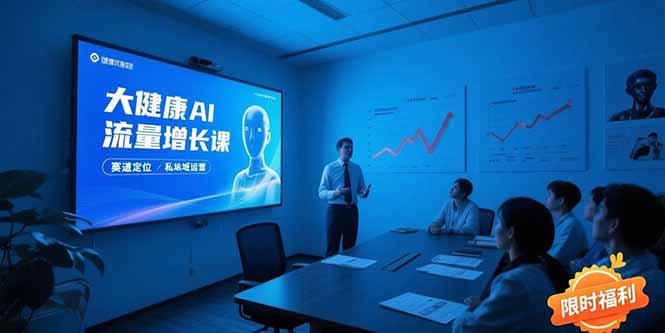 大健康AI流量增长课8.0，赛道定位方法论，AI数字人内容生产，私域转化运营| 网创圈