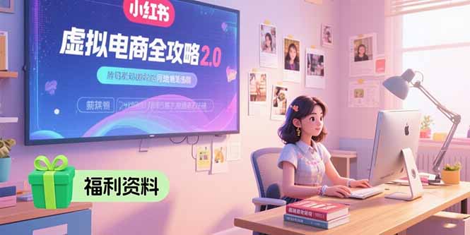 虚拟电商全攻略2.0，开店选品实操流程，账号定位、货源发布、笔记发布技巧| 网创圈