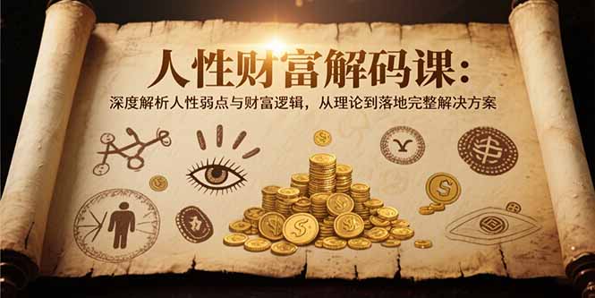 人性财富解码课6.0：深度解析人性弱点与财富逻辑，理论到落地完整解决方案| 网创圈