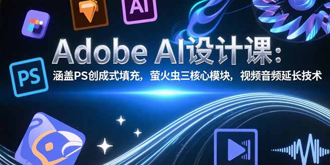 Adobe AI设计课：涵盖PS创成式填充，萤火虫三核心模块，视频音频延长技术| 网创圈