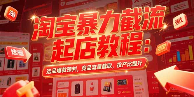 淘宝暴力截流起店教程：选品爆款预判，竞品流量截取，投产比提升| 网创圈